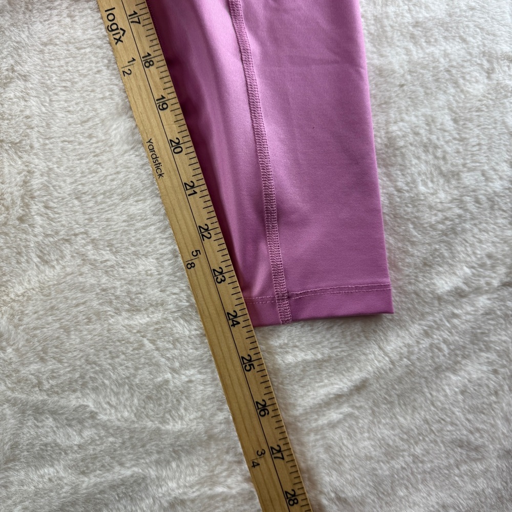 Year Of Ours Lace Up High Waist Leggings Pink‎ Tie Front Workout Pant Women's M - Picture 4 of 7